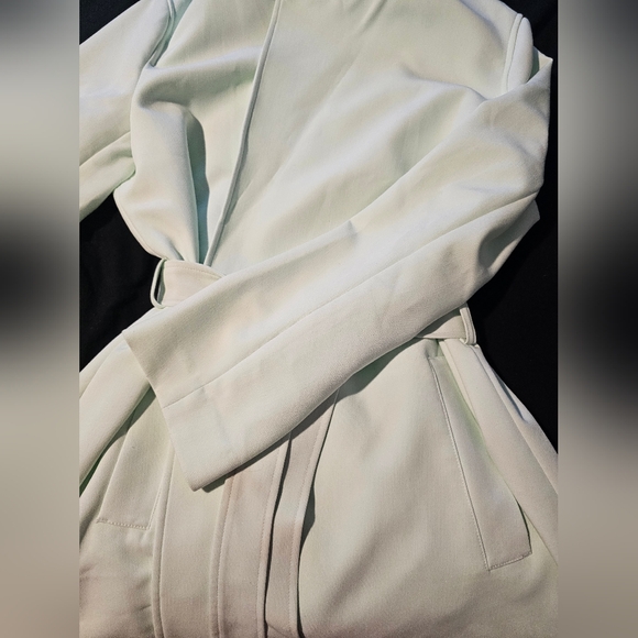 Ann Taylor Factory Trench Coat Jacket Mint Green XL - Picture 4 of 10